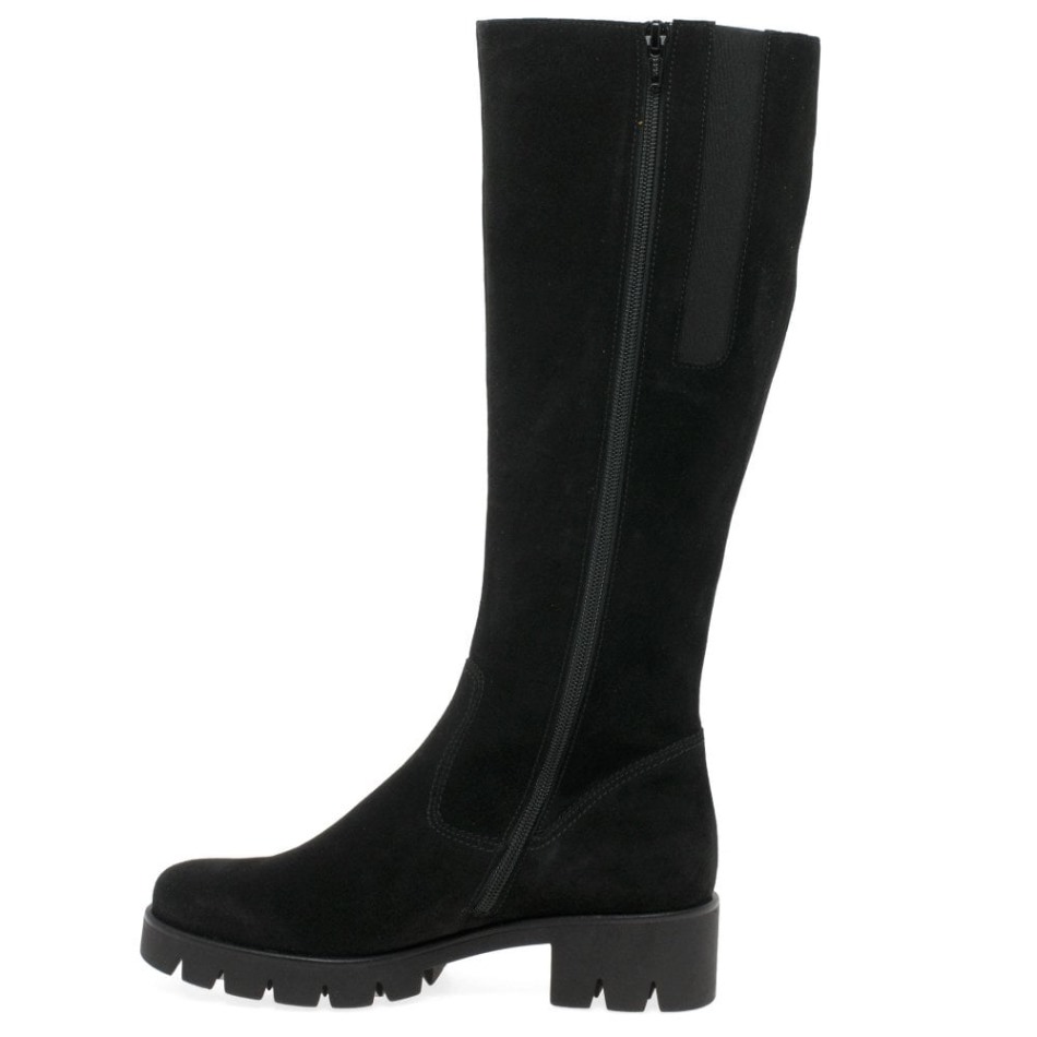 Bram( M) Bottes Longues Femme Nubuck Noir Gabor | Exclusif